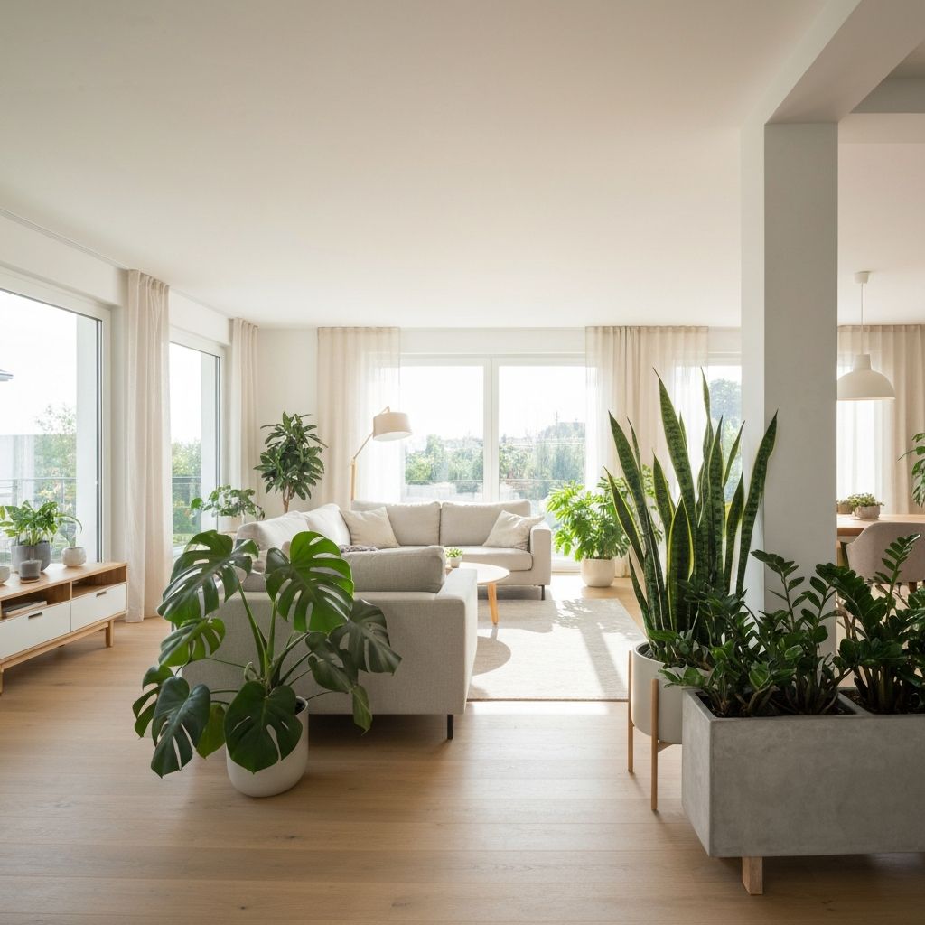 Green plants in modern living space